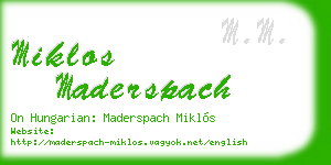 miklos maderspach business card